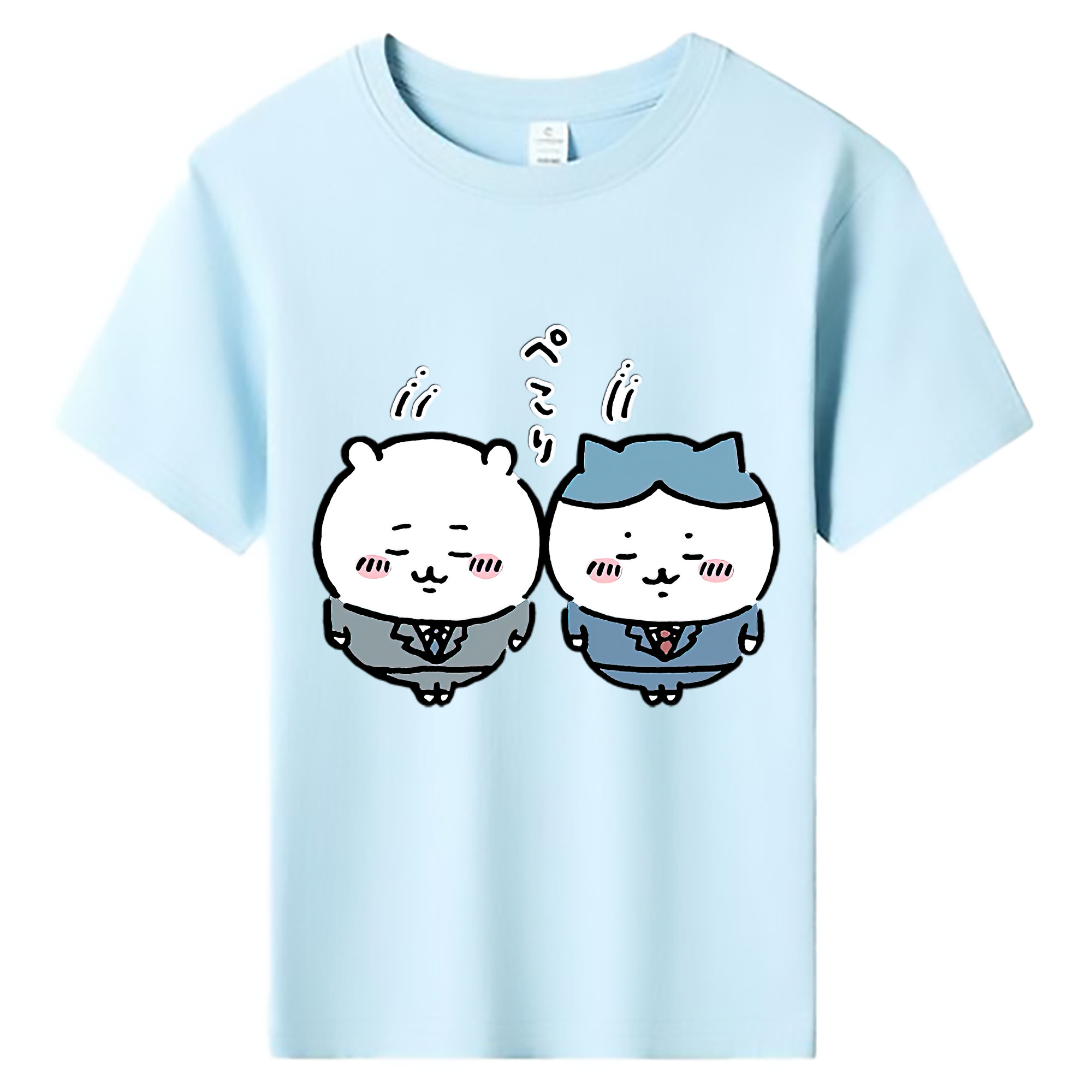 （画像用） ちいかわ ハチワレ Chii-kawa hachiware 綿100％キッズTシャツ（フロントプリント）
